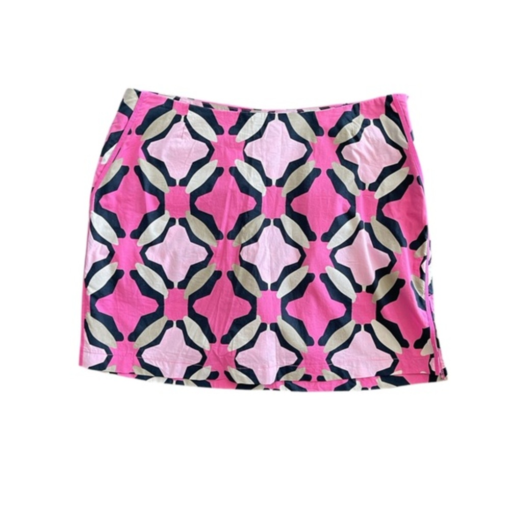 GOLFTINI Golf Skort Pink Black Zipper Closure‎ Preppy Cotton Spandex Size 10